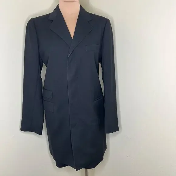 Vtg Ralph Lauren Skirt Suit 8 Womens Black Wool Skirt & Jacket Career Work 90s - Picture 2 of 11
